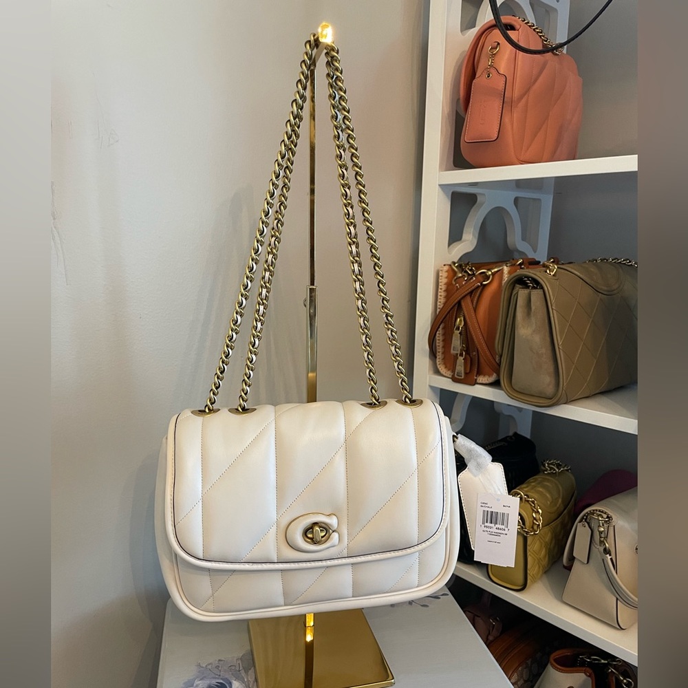 Coach Pillow Madison Shoulder Bag With Quilting - Chalk